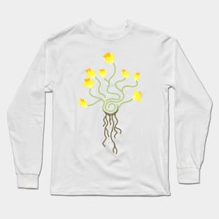 Spiral Flower: Yellow Long Sleeve T-Shirt